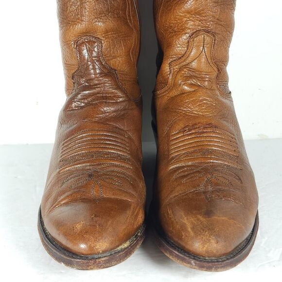 Dan Post Men\'s US 8,5D Leather Brown PullOn Cowboy Western Boots main image 7